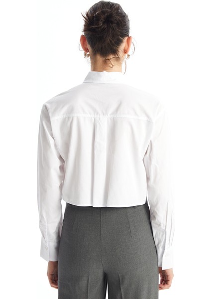 Yeni Sezon Düz Uzun Kollu Crop Kadın Gömlek fırsatları