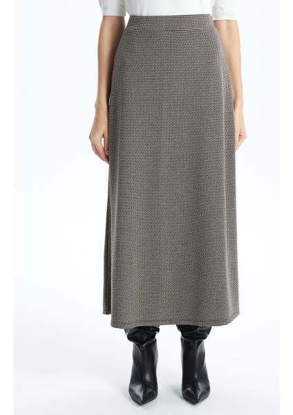 Yeni Sezon Standart Fit Desenli A Kesim Kadın Etek modelleri