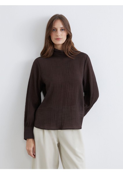 Yeni Sezon Dik Yaka Dokulu Bluz