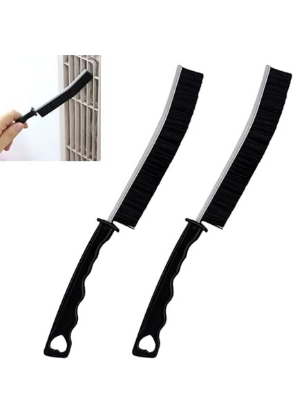 Qianfenshi 2 Adet Banyo Derz Fırçası, Sert Kıllı Köşe Temizleme Fırçası, Sert Kıllı Derz Temizleme Fırçası, Fırça Temizleme, Krep Temizleme Fırçası, Geliştirilmiş Sürüm (Siyah)