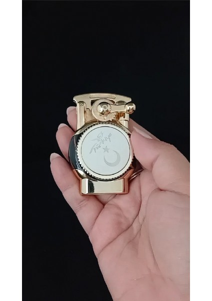 Koleksiyonluk Türk Bayrağı Sembollü Retro Tetiklemeli Gazlı Çakmak