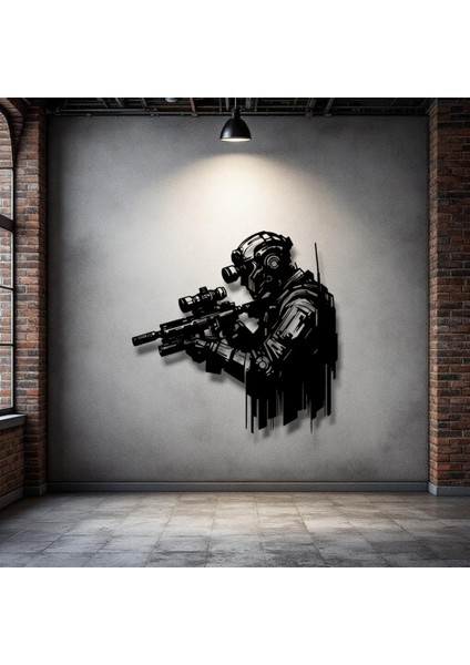 Asker Figürü Metal Duvar Dekoru – Güç, Disiplin ve Cesaretin Sembolü