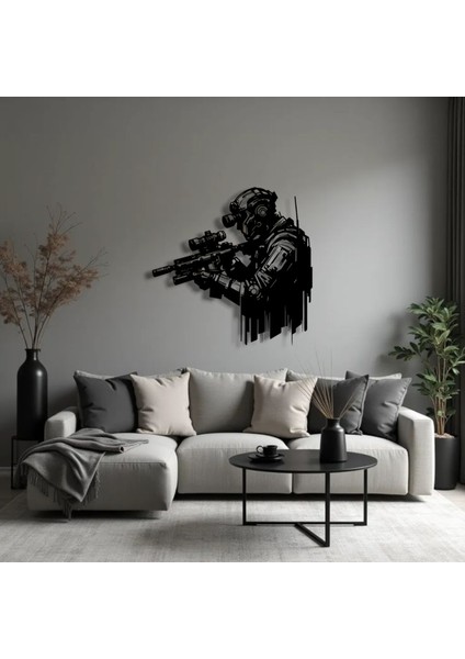 Asker Figürü Metal Duvar Dekoru – Güç, Disiplin ve Cesaretin Sembolü