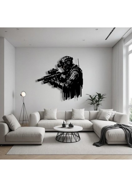 Asker Figürü Metal Duvar Dekoru – Güç, Disiplin ve Cesaretin Sembolü