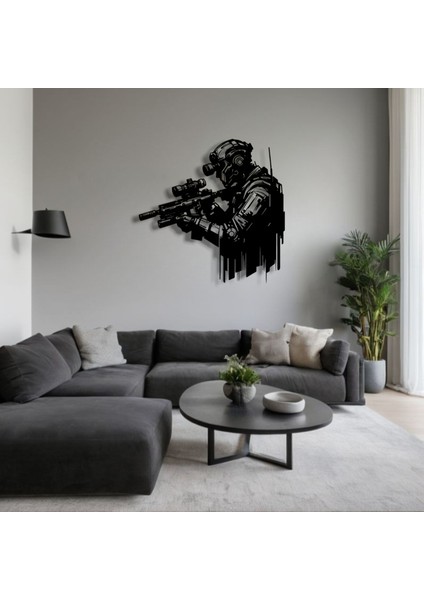 Asker Figürü Metal Duvar Dekoru – Güç, Disiplin ve Cesaretin Sembolü