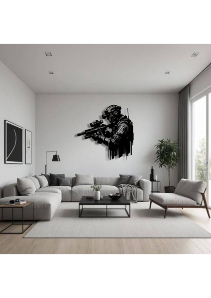 Asker Figürü Metal Duvar Dekoru – Güç, Disiplin ve Cesaretin Sembolü