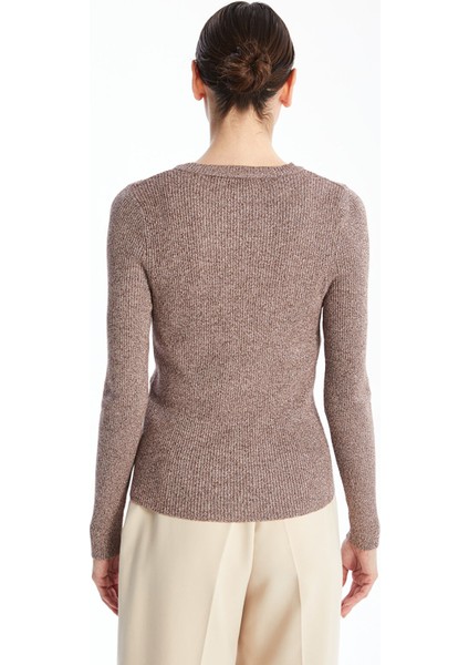 Yeni Sezon Bisiklet Yaka Parlak Görünümlü Kadın Triko Kazak fırsatları