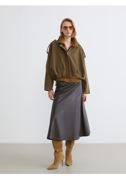 Yeni Sezon Gömlek Yaka Oversize Kadın Süet Görünümlü Ceket fiyatları