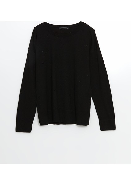 Yeni Sezon Bisiklet Yaka Parlak Taşlı Kadın Triko Kazak indirimleri