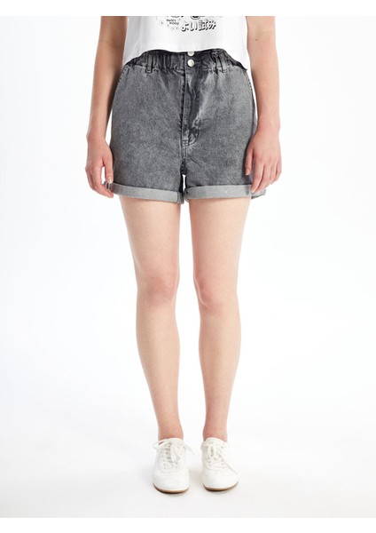 Yeni Sezon Kadın Beli Lastikli Düz Jean Şort fiyatları