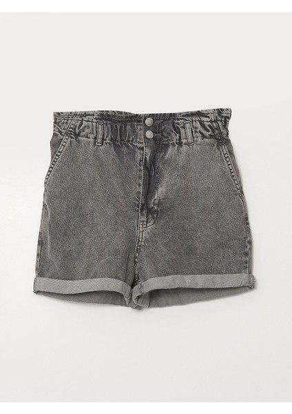 Yeni Sezon Kadın Beli Lastikli Düz Jean Şort indirimleri