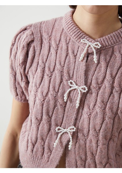 Yeni Sezon Kurdele Detaylı Balon Kollu Prenses Kazak modelleri