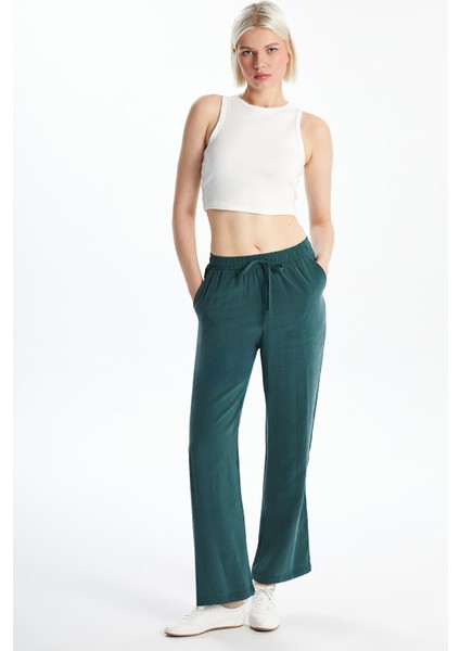Yeni Sezon Beli Lastikli Loose Fit Kadın Pantolon