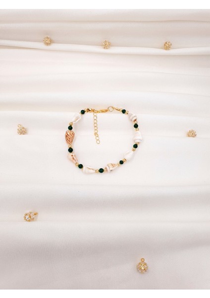 🐚 Doğal Deniz Kabuğu Kadın Bileklik | Altın Detaylı fırsatları