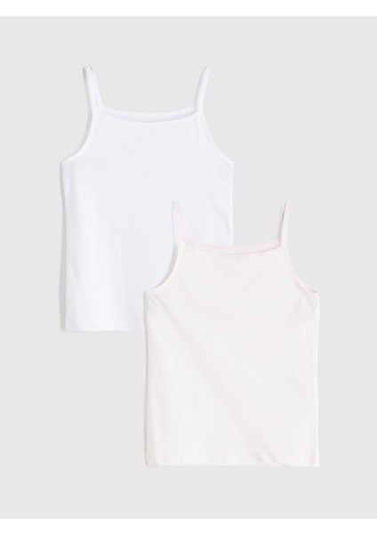 Yeni Sezon Kare Yaka Kız Çocuk Atlet 2'li