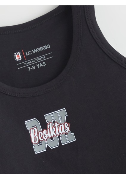 Yeni Sezon Bisiklet Yaka Beşiktaş Baskılı Erkek Çocuk Atlet 2'li modelleri