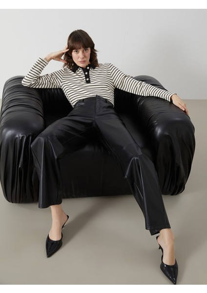 Yeni Sezon Polo Yaka Çizgili Kadın Tişört fiyatları