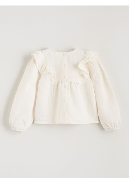 Yeni Sezon Bebe Yaka Çiçekli Müslin Kız Çocuk Bluz fiyatları