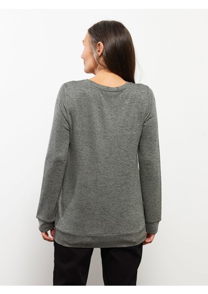 Yeni Sezon Bisiklet Yaka Desenli Uzun Kollu Kadın Tişört indirimleri