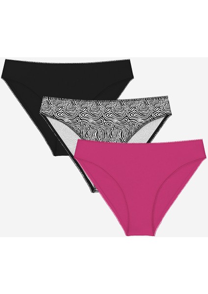 Yeni Sezon Desenli Bikini Külot 3'lü