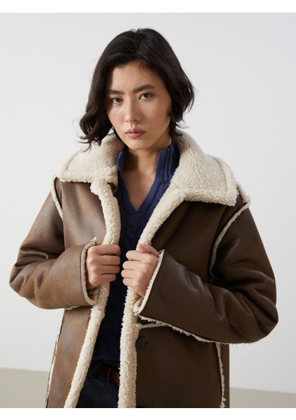 Yeni Sezon Ceket Yaka Çift Taraflı Kadın Kaban fırsatları