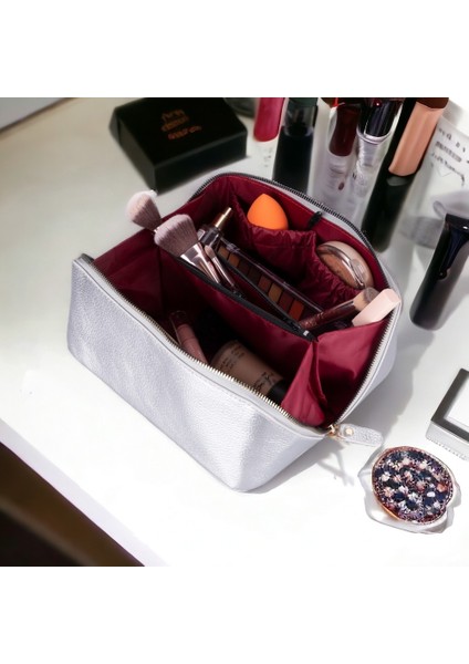 Ella Kadın Seyahat Kozmetik Bakım Makyaj Çantası Organizer Silver modelleri