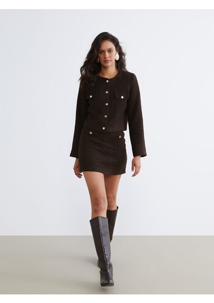 Yeni Sezon Beli Fermuarlı Ekose A Kesim Mini Tüvit Etek fiyatları