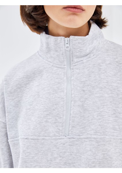 Yeni Sezon Dik Yaka Oversize Kadın Kalın Sweatshirt modelleri