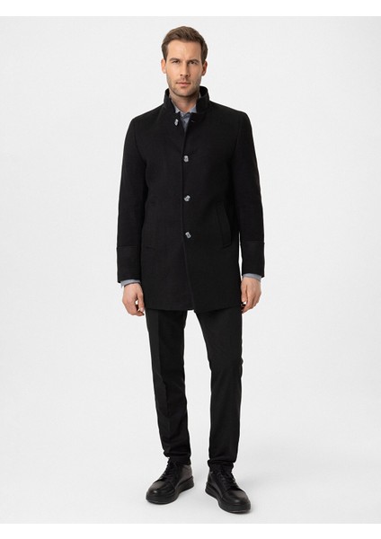 Yeni Sezon Slim Fit Dik Yaka Erkek Kaşe Kaban fiyatları