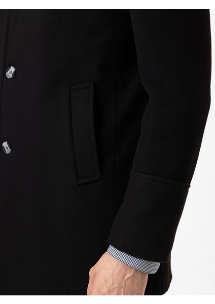 Yeni Sezon Slim Fit Dik Yaka Erkek Kaşe Kaban modelleri