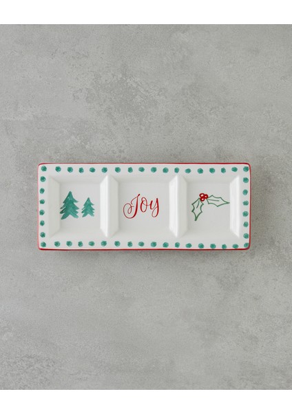 Joy Dolomite Sunumluk 25X10 cm Beyaz - Kırmızı fiyatları