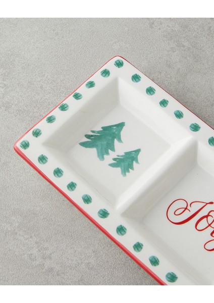 Joy Dolomite Sunumluk 25X10 cm Beyaz - Kırmızı modelleri