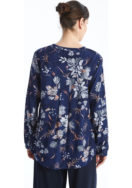 Yeni Sezon Kaçık Yaka Çiçekli Uzun Kollu Kadın Bluz fırsatları