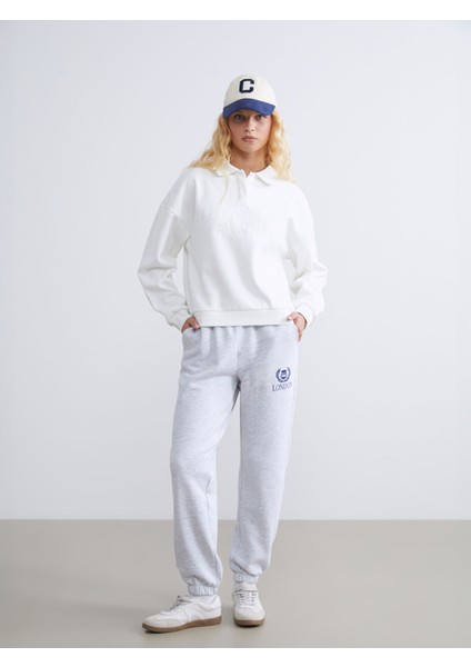 Yeni Sezon Polo Yaka San Francisco Nakışlı Kadın Kalın Sweatshirt fiyatları