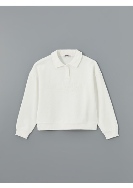 Yeni Sezon Polo Yaka San Francisco Nakışlı Kadın Kalın Sweatshirt indirimleri