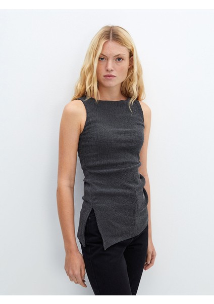 Yeni Sezon Bisiklet Yaka Dokulu Kadın Bluz