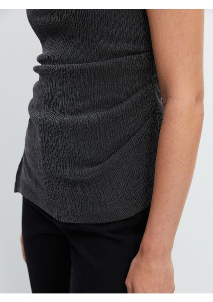 Yeni Sezon Bisiklet Yaka Dokulu Kadın Bluz modelleri