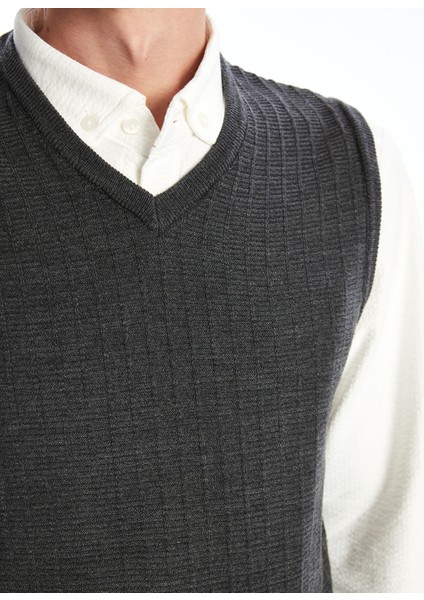 Yeni Sezon Standart Kalıp V Yaka Erkek Triko Süveter modelleri