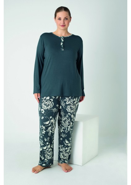 Kadın Battal Viskon Patlı Uzunkol Pijama Takım C840-912 fiyatları
