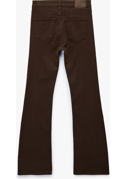 Düğme Detaylı Cepli Yüksek Bel Ispanyol Paça Jean Pantolon - Flare Jeans fiyatları