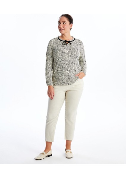 Yeni Sezon Bağlamalı Yaka Desenli Kadın Bluz fiyatları
