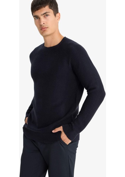 Standart Fit Bisiklet Yaka Triko Kazak F4477AX25WN