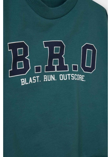 Erkek Bebek 2'li Takım Baskılı Sweatshirt Jean Pantolon G3227A525WN modelleri