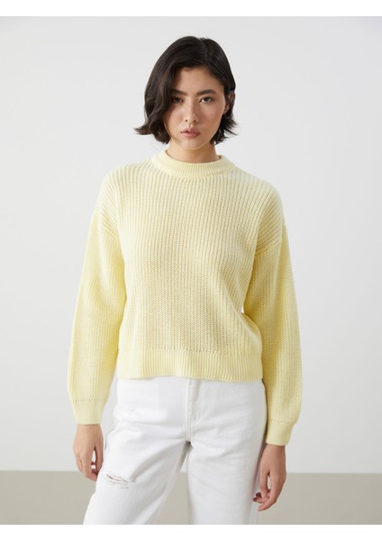 Yeni Sezon Bisiklet Yaka Oversize Kadın Triko Kazak