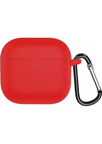 Airpods 4 Kılıf Askılı Mat Silikon Kırmızı [airpods 4 ile Uyumlu Kılıf - Kırmızı]