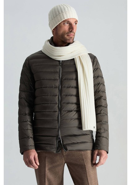 Örgü Desenli Ekru Merino Yün Su Itici Bere modelleri