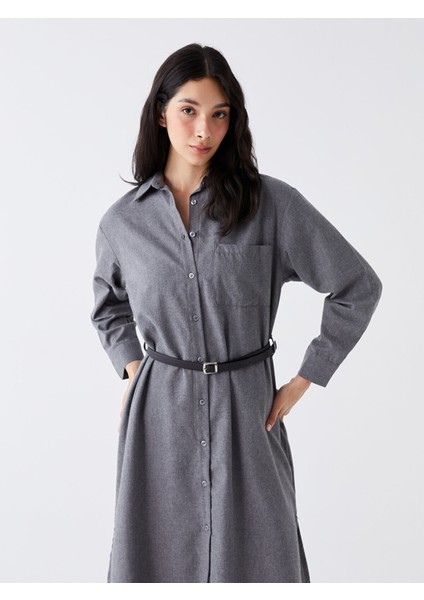 Yeni Sezon Düz Uzun Kollu Kadın Gömlek Elbise modelleri