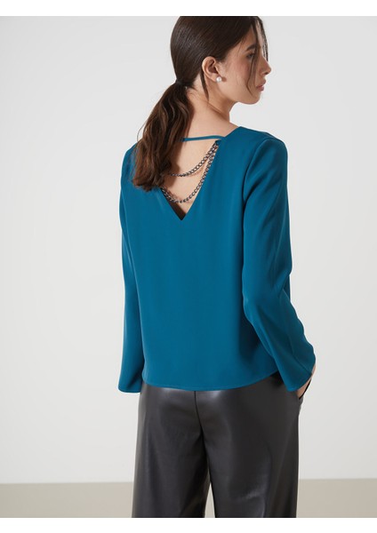 Yeni Sezon V Yaka Kadın Bluz