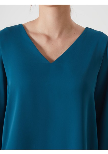 Yeni Sezon V Yaka Kadın Bluz modelleri