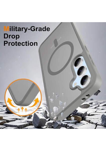 Samsung Galaxy S25 Uyumlu Kamera Lens+Ekran Koruyucu Magsafe Şarj Destekli Iz Tutmaz Mat Kapak modelleri